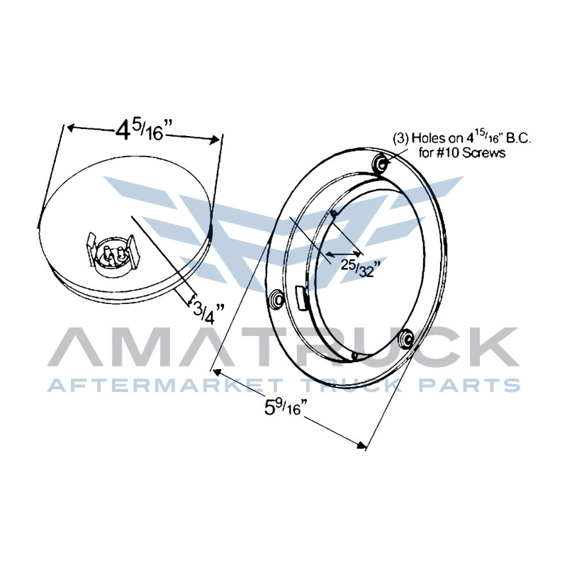 grote-Plafon Redondo 4 Rojo Grote C/Aro Ai-53302-diagrama